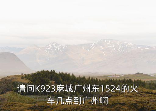 請問K923麻城廣州東1524的火車幾點到廣州啊