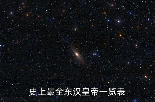 史上最全東漢皇帝一覽表