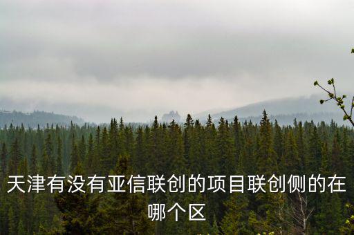 天津有沒有亞信聯創的項目聯創側的在哪個區