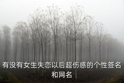 有沒有女生失戀以后超傷感的個性簽名和網(wǎng)名