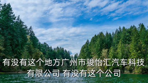 有沒有這個地方廣州市駿怡匯汽車科技有限公司 有沒有這個公司