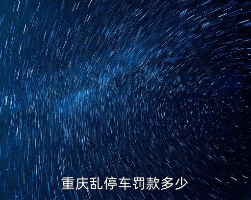 重慶亂停車罰款多少