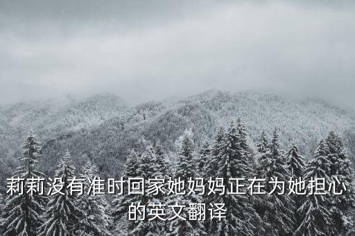 莉莉沒有準(zhǔn)時回家她媽媽正在為她擔(dān)心的英文翻譯