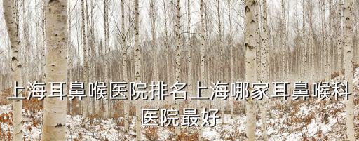 上海耳鼻喉醫院排名上海哪家耳鼻喉科醫院最好