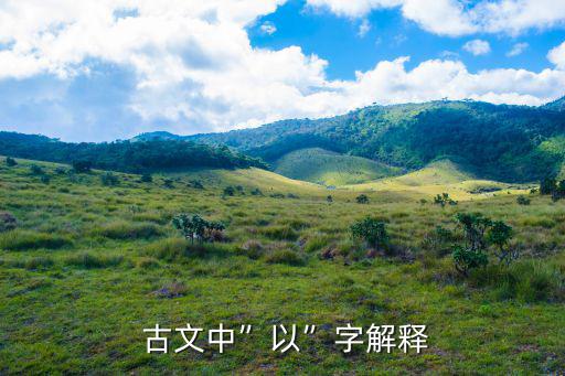  古文中”以”字解釋