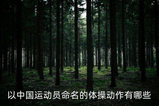 體操動作，以中國人命名的體操動作都有哪些呢