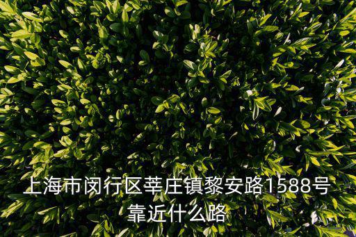 上海市閔行區莘莊鎮黎安路1588號靠近什么路