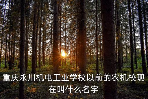 重慶永川機電工業(yè)學(xué)校以前的農(nóng)機校現(xiàn)在叫什么名字