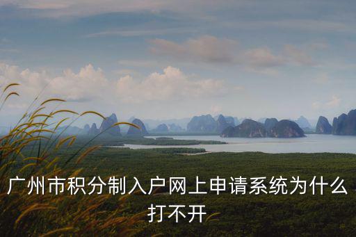 廣州市積分制入戶網上申請系統為什么打不開