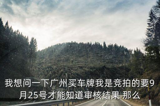我想問一下廣州買車牌我是競(jìng)拍的要9月25號(hào)才能知道審核結(jié)果 那么