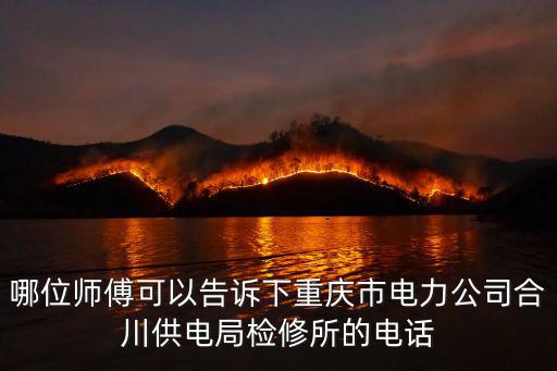 哪位師傅可以告訴下重慶市電力公司合川供電局檢修所的電話