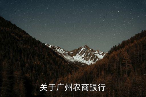 關于廣州農商銀行