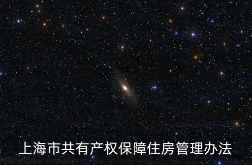 上海市共有產權保障住房管理辦法