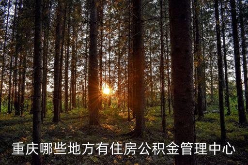 重慶哪些地方有住房公積金管理中心