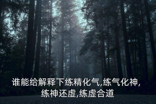 誰能給解釋下練精化氣,練氣化神, 練神還虛,練虛合道