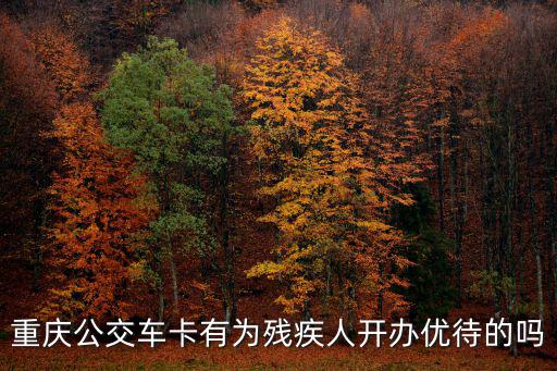 重慶公交車卡有為殘疾人開辦優待的嗎