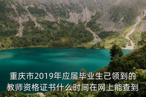 重慶市2019年應屆畢業生己領到的教師資格證書什么時間在網上能查到