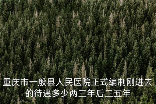 重慶市一般縣人民醫院正式編制剛進去的待遇多少兩三年后三五年
