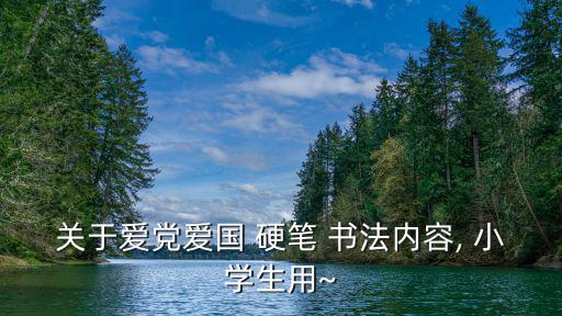 關于愛黨愛國 硬筆 書法內容, 小學生用~