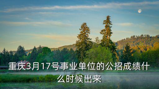 重慶3月17號事業單位的公招成績什么時候出來