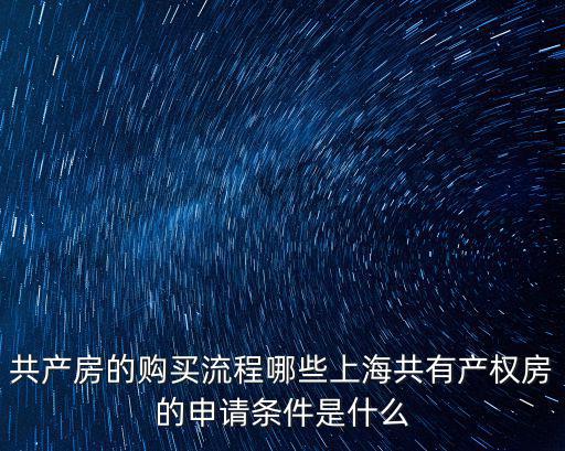 上海市共有產權房共同申請人，上海共有產權房申請條件2021
