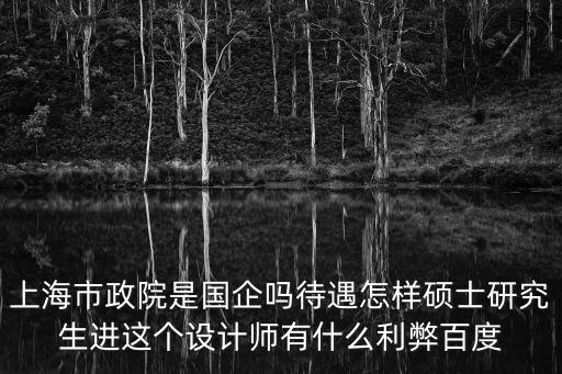 上海市政院是國企嗎待遇怎樣碩士研究生進這個設計師有什么利弊百度