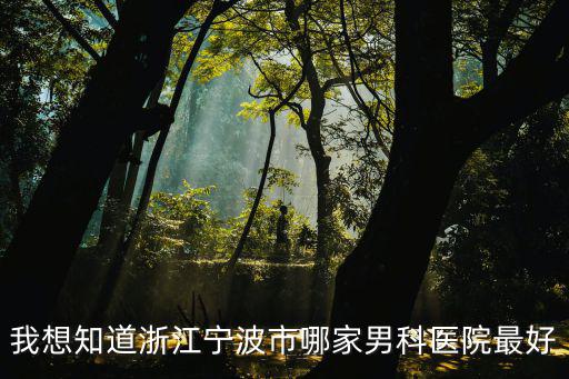 我想知道浙江寧波市哪家男科醫(yī)院最好