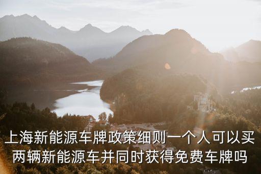 上海市新能源公司牌照能上幾輛，上海公司可以申請幾個新能源牌照嗎
