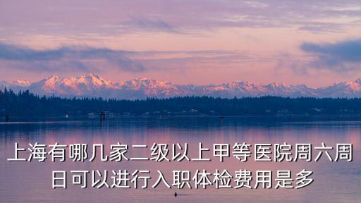 上海有哪幾家二級以上甲等醫院周六周日可以進行入職體檢費用是多