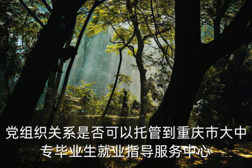 黨組織關系是否可以托管到重慶市大中專畢業生就業指導服務中心