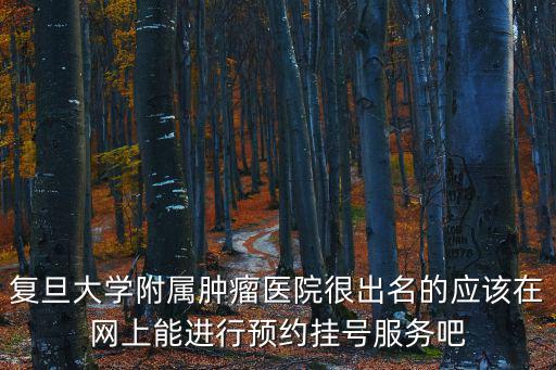復旦大學附屬腫瘤醫院很出名的應該在網上能進行預約掛號服務吧
