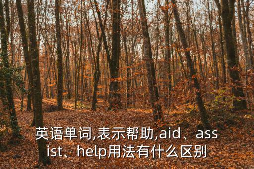 英語單詞,表示幫助,aid、assist、help用法有什么區別