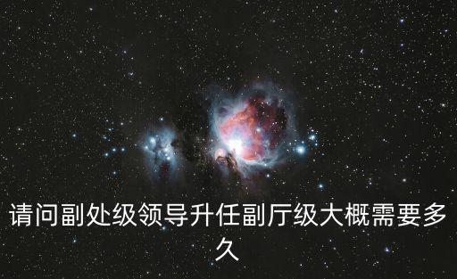 請問副處級領導升任副廳級大概需要多久
