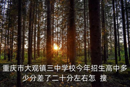 重慶市大觀鎮三中學校今年招生高中多少分差了二十分左右怎  搜