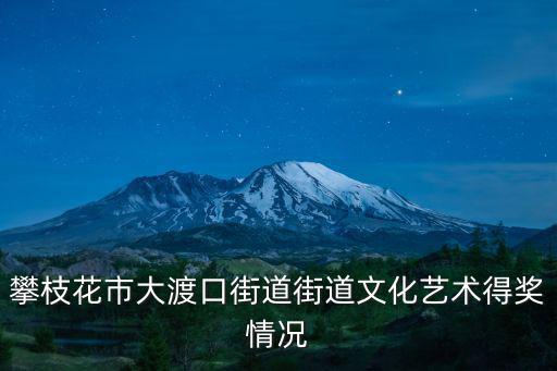 攀枝花市大渡口街道街道文化藝術(shù)得獎(jiǎng)情況