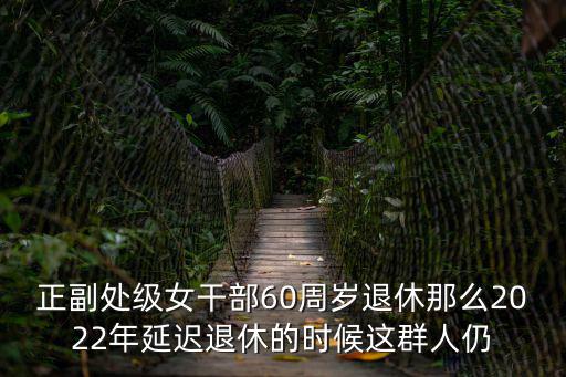 正副處級女干部60周歲退休那么2022年延遲退休的時候這群人仍