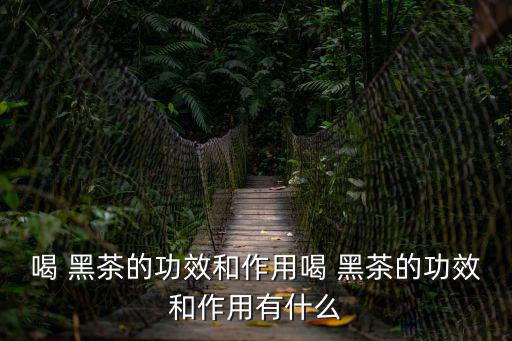 喝 黑茶的功效和作用喝 黑茶的功效和作用有什么