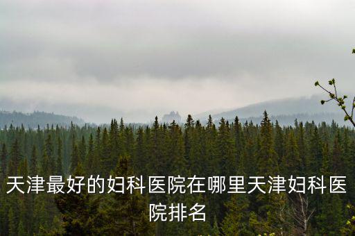 天津最好的婦科醫(yī)院在哪里天津婦科醫(yī)院排名