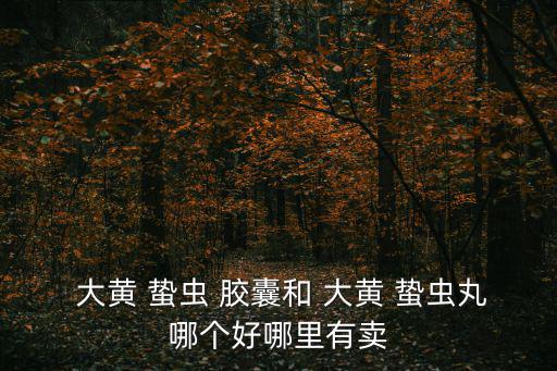  大黃 蟄蟲 膠囊和 大黃 蟄蟲丸哪個好哪里有賣
