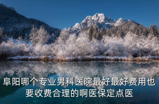 阜陽哪個專業(yè)男科醫(yī)院最好最好費用也要收費合理的啊醫(yī)保定點醫(yī)