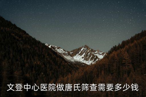 文登中心醫院做唐氏篩查需要多少錢