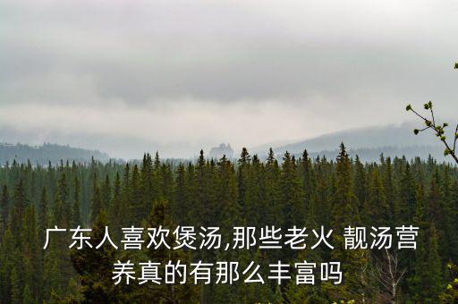  廣東人喜歡煲湯,那些老火 靚湯營養真的有那么豐富嗎