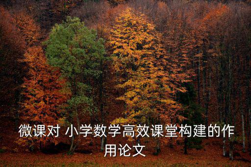 小學微課,微課right小學數學高效課堂構建函數論文