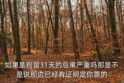 如果是拘留31天的后果嚴重嗎那是不是說那邊已經有證明定你罪的