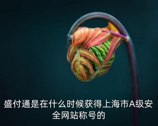 盛付通是在什么時(shí)候獲得上海市A級(jí)安全網(wǎng)站稱號(hào)的