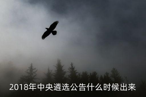 2018年中央遴選公告什么時候出來