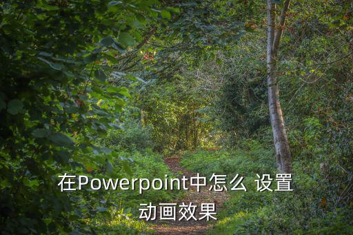 在Powerpoint中怎么 設置 動畫效果
