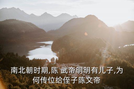 南北朝時期,陳 武帝明明有兒子,為何傳位給侄子陳文帝