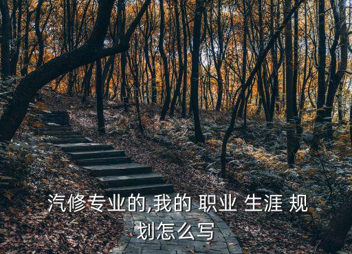 汽修專業(yè)的,我的 職業(yè) 生涯 規(guī)劃怎么寫