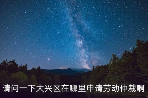 請問一下大興區在哪里申請勞動仲裁啊